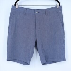 ADIDAS Crosshatch Golf Shorts Navy and White Regular Fit Men's 36